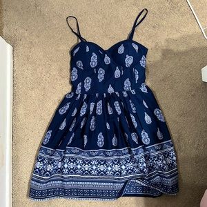 Blue and white dress